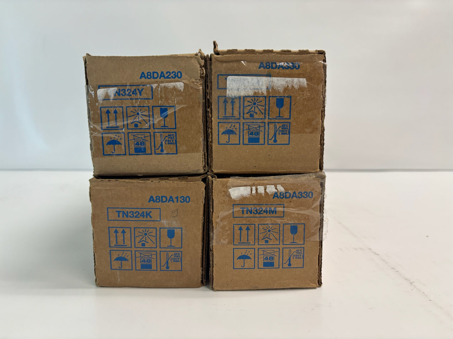 4 Genuine Konica Bizhub C258,C308,C368 Magenta, Yellow & Black Toners TN324 MMYK