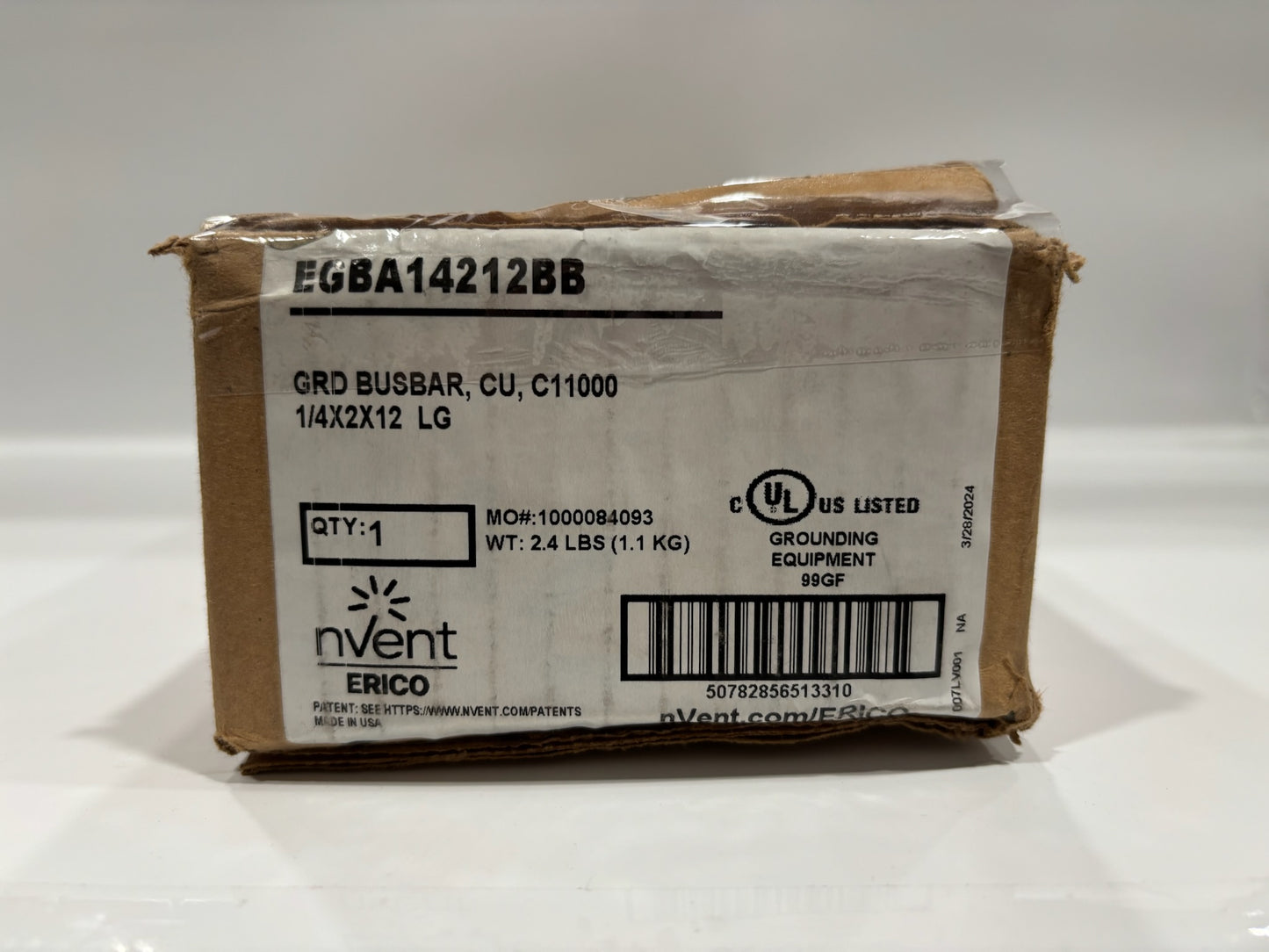 NVent Erico EGBA14212BB Grounding Busbar, w/Insulators and Brackets