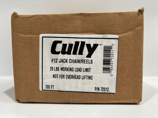 Cully 72012 #12 Zinc Plated, Jack Chain/Reel 100ft Spool (29lbs Load Limit)