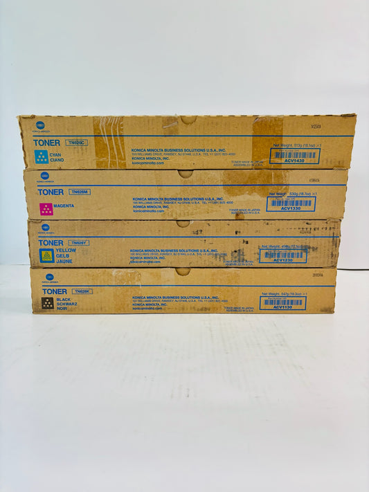 4 Cosmetic Genuine Konica BH C450i,C550i Cyan, Mag, Yel & Black Toner TN626 CMYK
