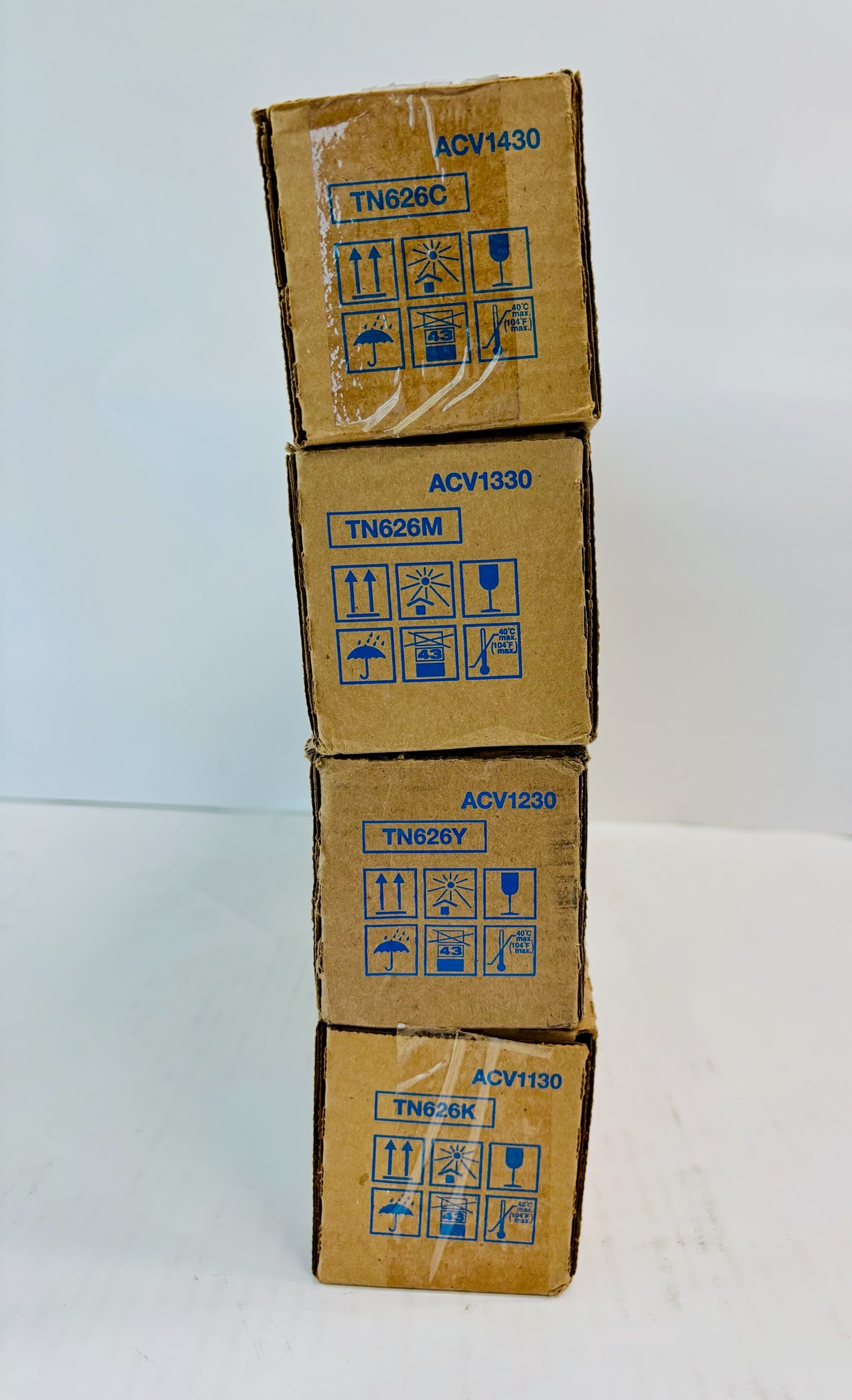 4 Cosmetic Genuine Konica BH C450i,C550i Cyan, Mag, Yel & Black Toner TN626 CMYK