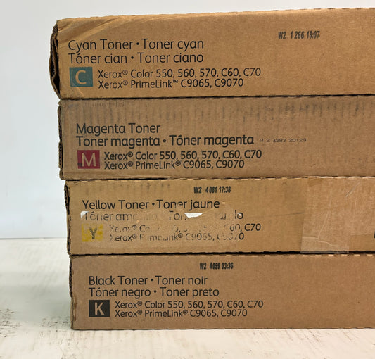 4 Cosmetic OEM Xerox Color 550,560,570,C60,C70 PrimeLink C9065,C9070 CMYK Toners