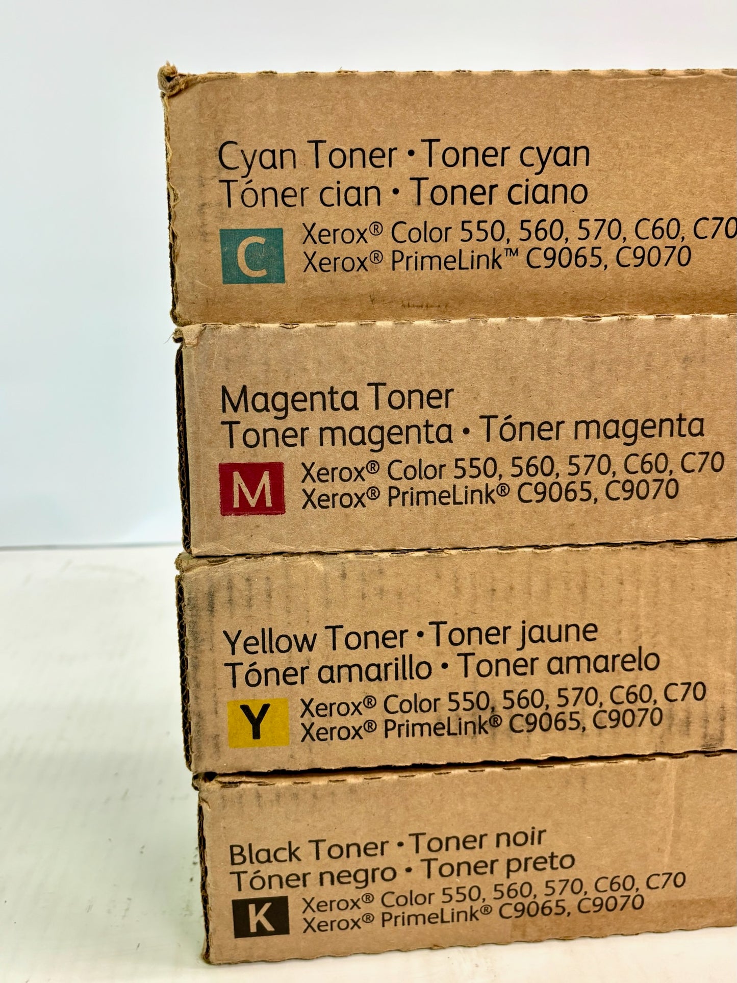 4 Cosmetic OEM Xerox Color 550,560,570,C60,C70 PrimeLink C9065,C9070 CMYK Toners
