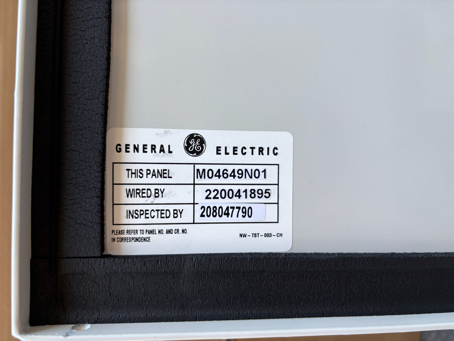 GE CR243B10457 Type 1 Systems Main Disconnect Control Panel 480V 3PH - 90A