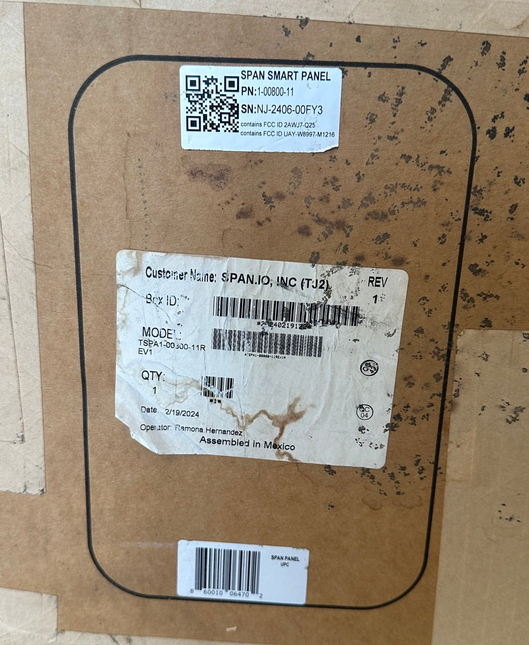 SPAN Smart Electrical Panel 1-00800-11  120/240V 32 Circuit Main Box