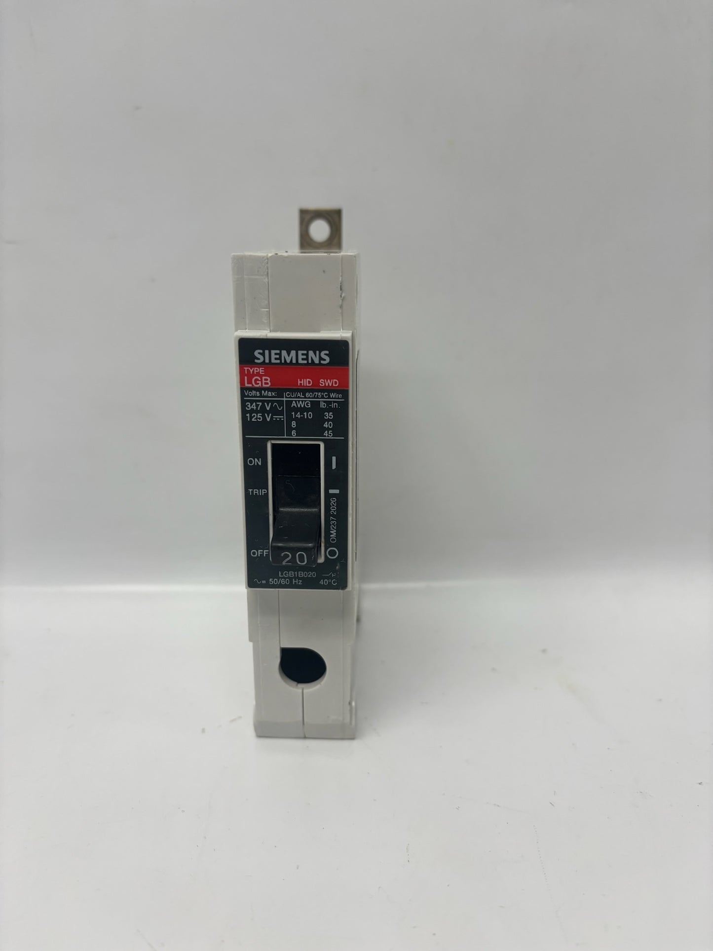 Siemens LGB1B020 20A 1-Pole Circuit Breaker, 4-Pack, Bolt-On Panelboard