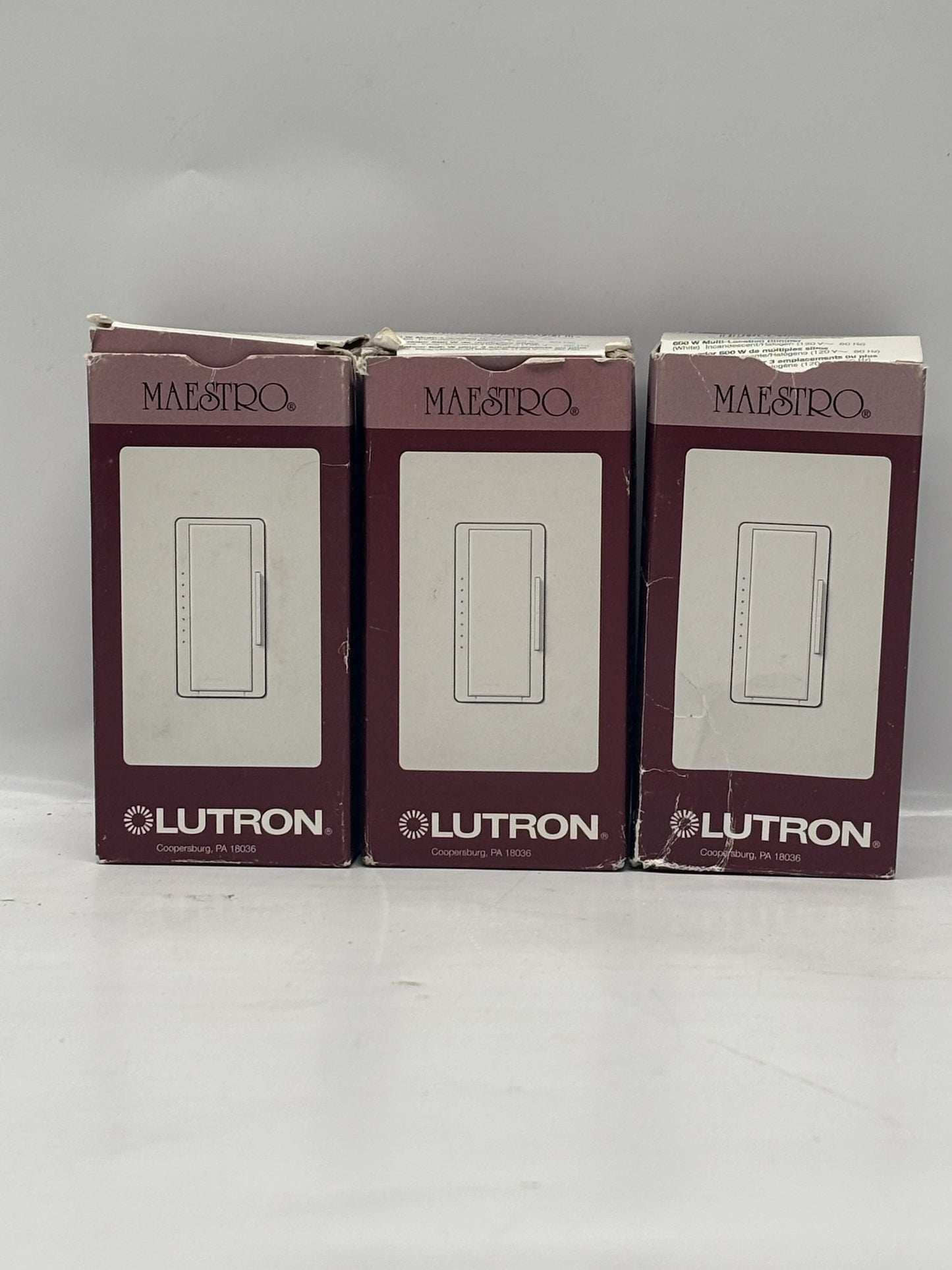 3PK Used Genuine Lutron MA-600-WH Multi-Location Dimmer 600W