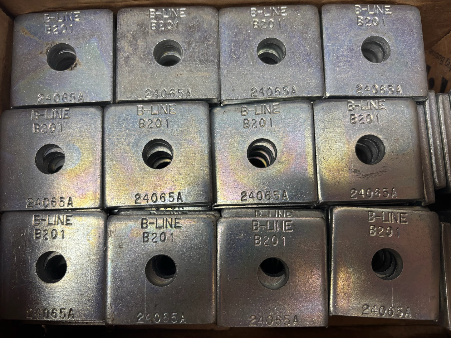 100 PK Eaton B201ZN Square Zinc-Coated Strut Washer for 3/8-Inch Bolts