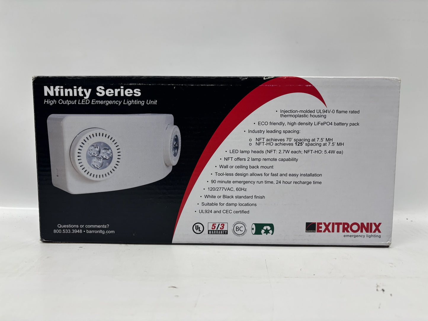 New Exitronix NFT-HO-W High-Output LED Emergency Lighting Unit