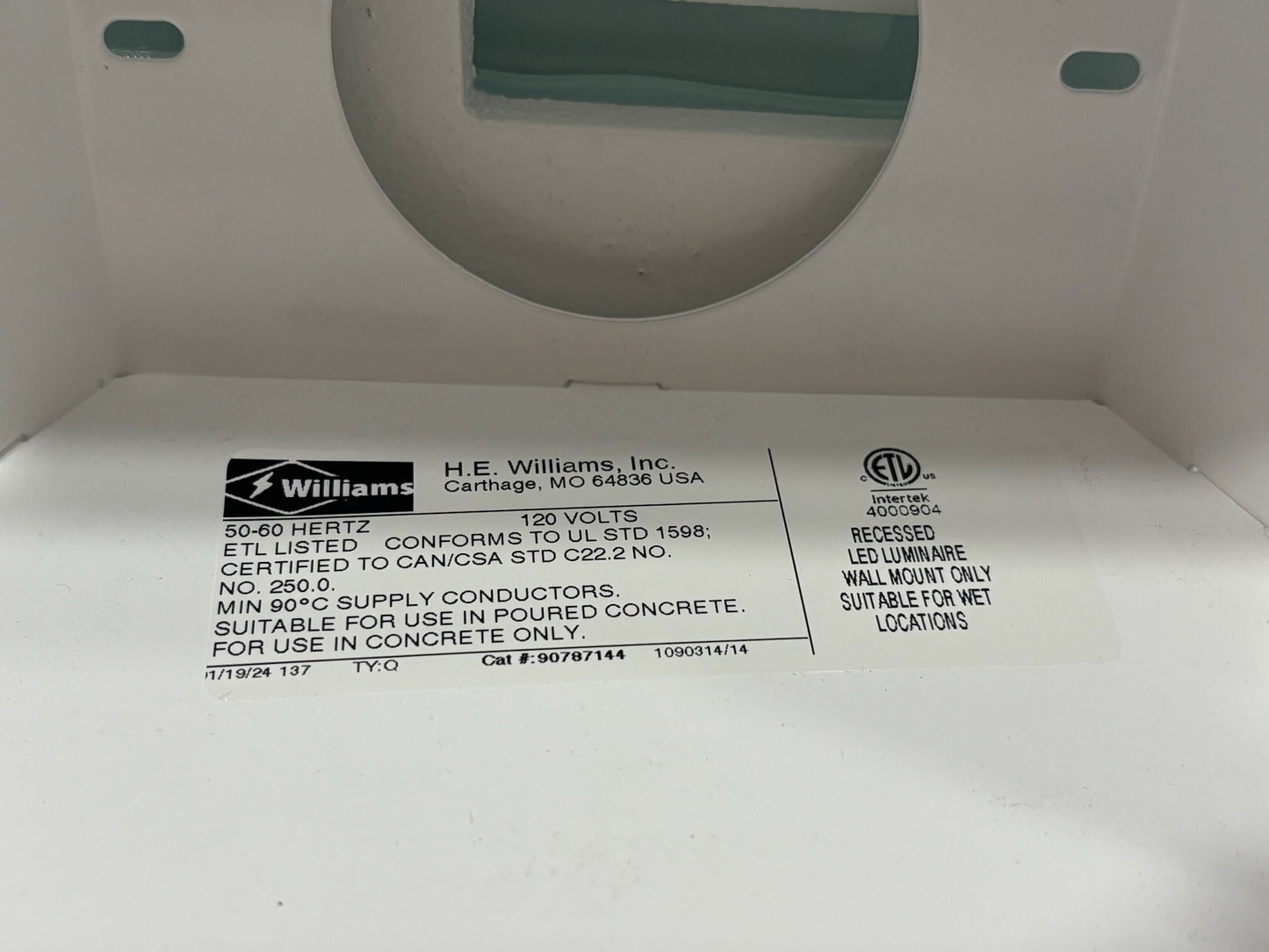 H.E. Williams LED S15-15" Rectangular Step Light, Housing Included