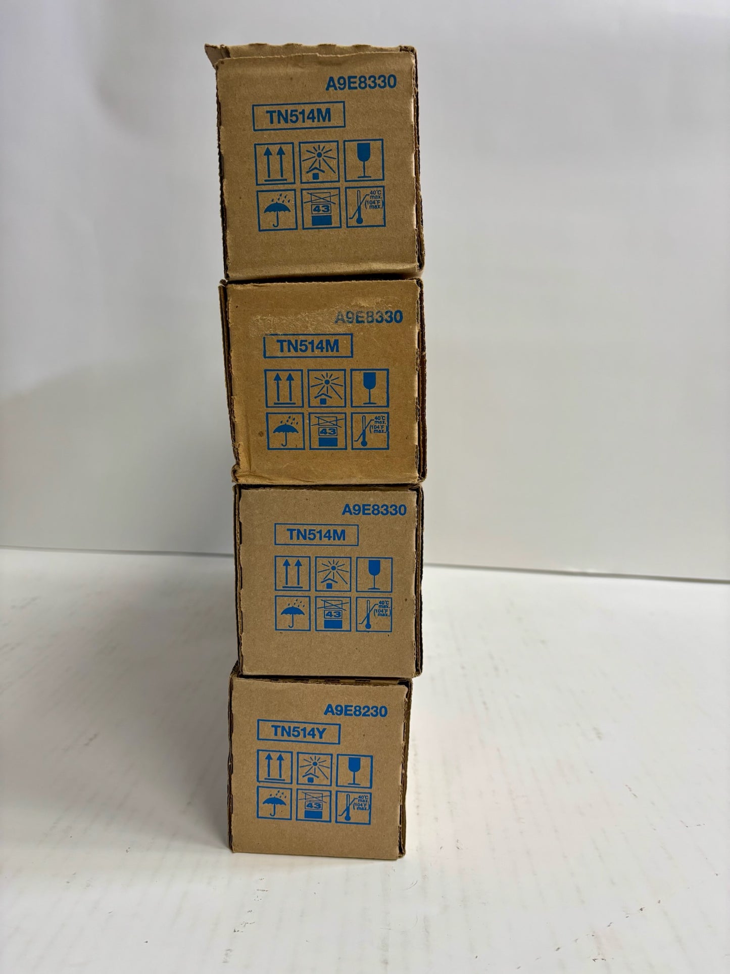 4 Genuine Konica C458,C558,C658 Magenta & Yellow MMMY Toners TN514M, TN514Y