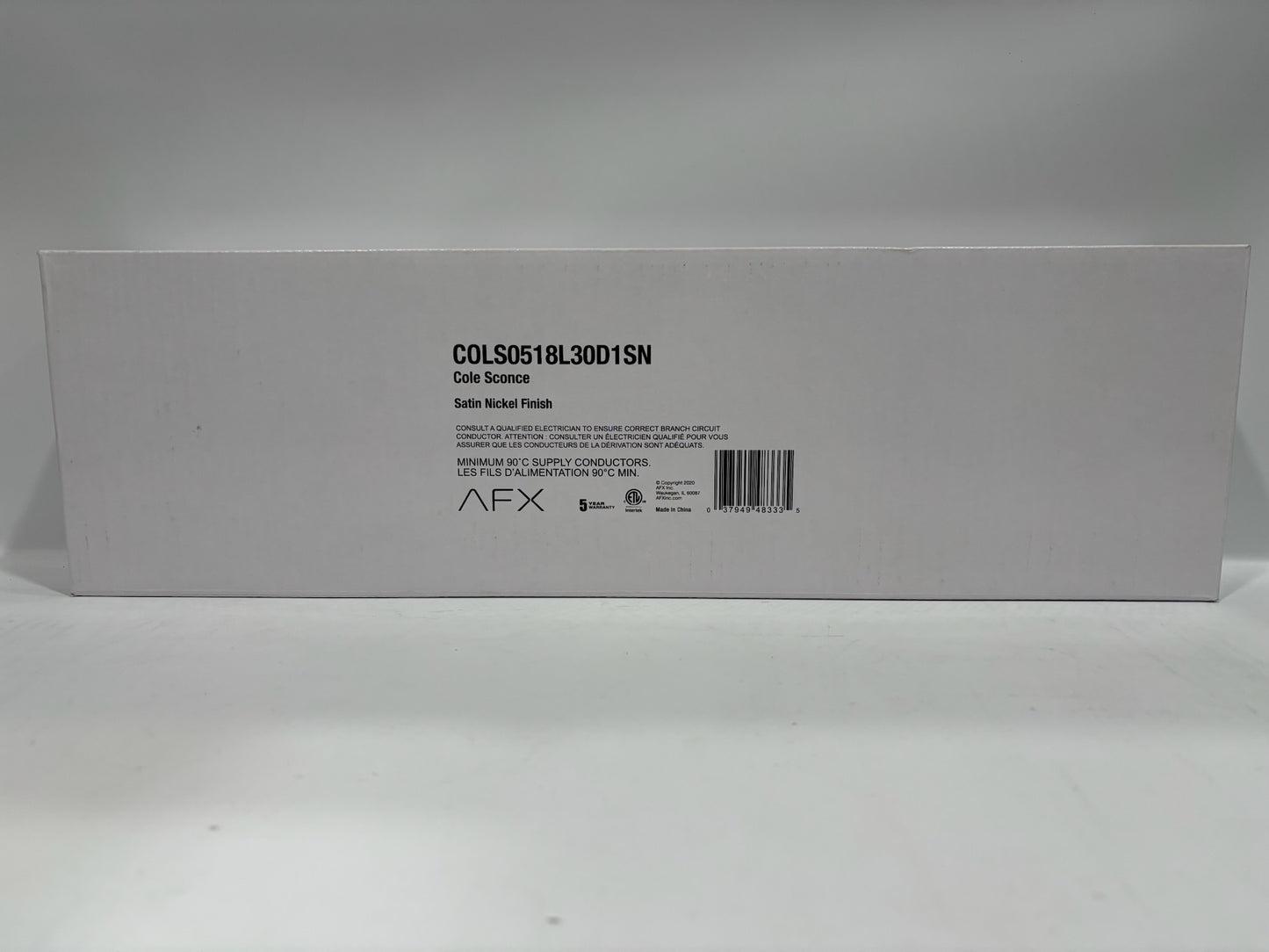 AFX  C0LS0518L30D1SN Cole - Wall Sconce Light 18W/1300LM - Satin/Nickel
