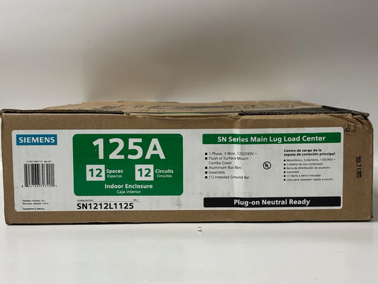 Siemens SN1212L1125 Main Lug Load Center 12-Spaces 12-Circuits 120/240V