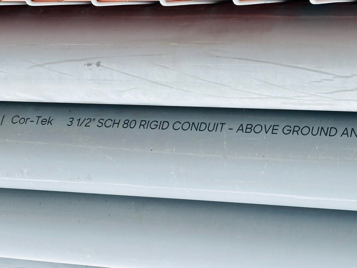 10Pk Cor-Tek 3 1/2" Schedule 80 Rigid PVC Conduit Summary