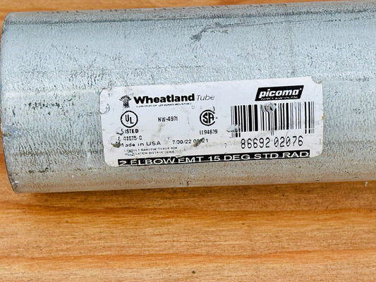 4 Pk Wheatland 15° Standard Radius EMT Elbows (Local Pick Up)