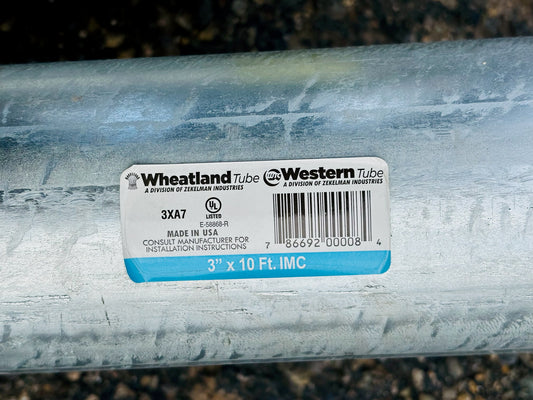 4 Pk WL 3XA7 3 in. x 10 ft EMT Conduit Tubing, Galvanized Steel (Local Pick Up)