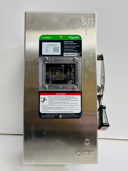 Square D VH222NDSGL 60 A Stainless Steel Heavy-Duty Fusible Safety Switch