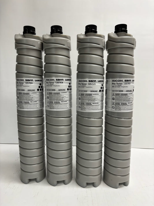 4 New Genuine Ricoh Pro1107EX, Pro1357EX, Pro907EX Black Toner 828080