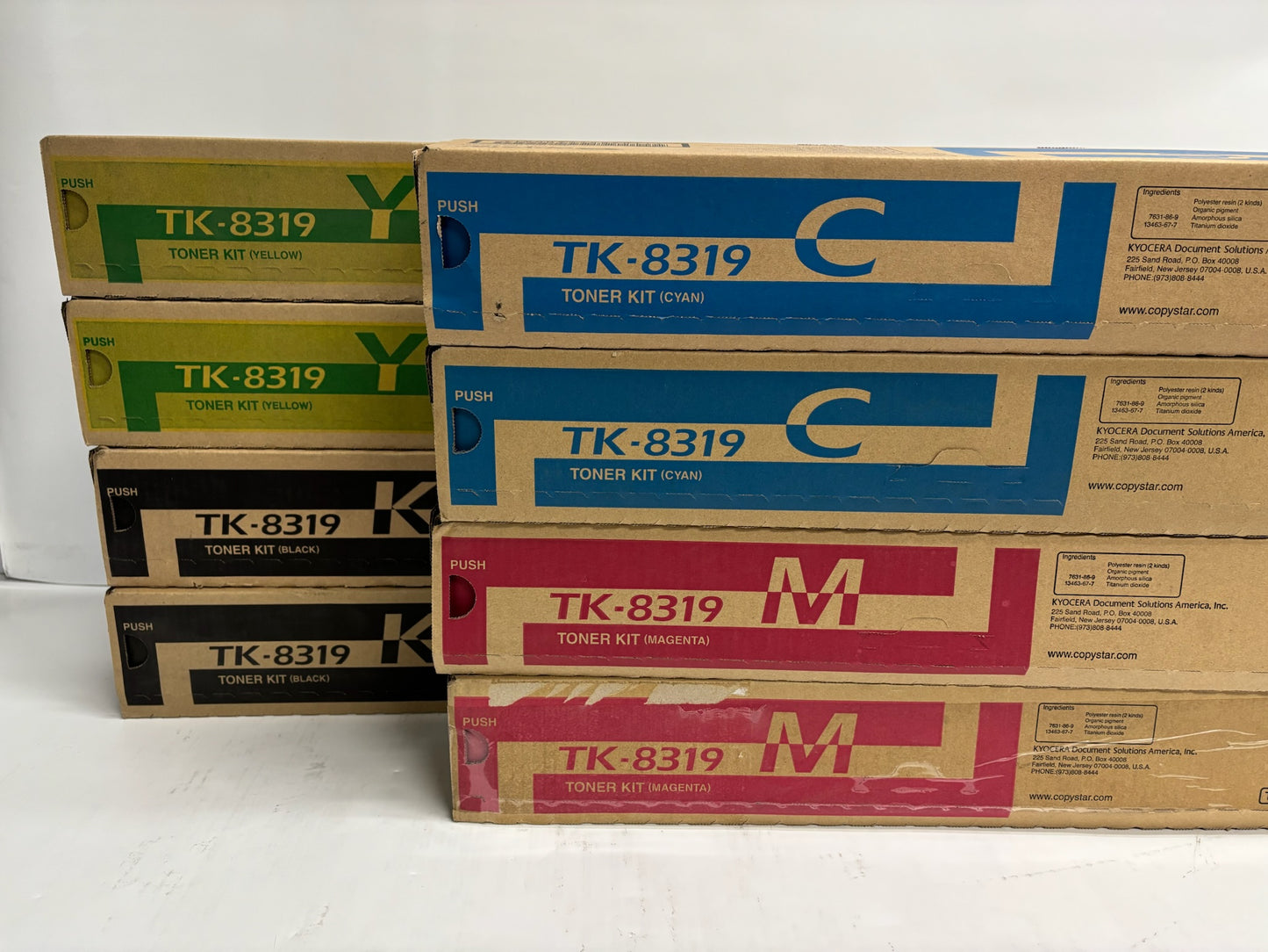 8 New Genuine Copystar CS2550ci CCMMYYKK Toners TK-8319, TK8319