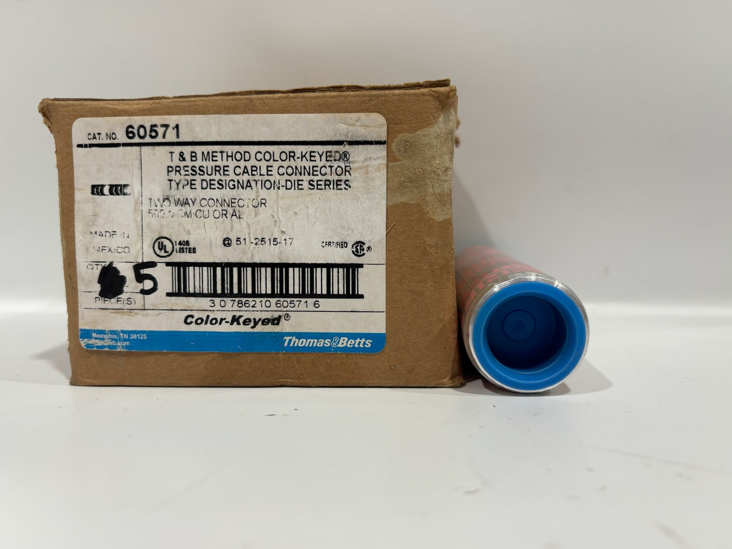 5 PK Thomas & Betts 60571  Aluminum Splice Connector, Die Code 99, Pink