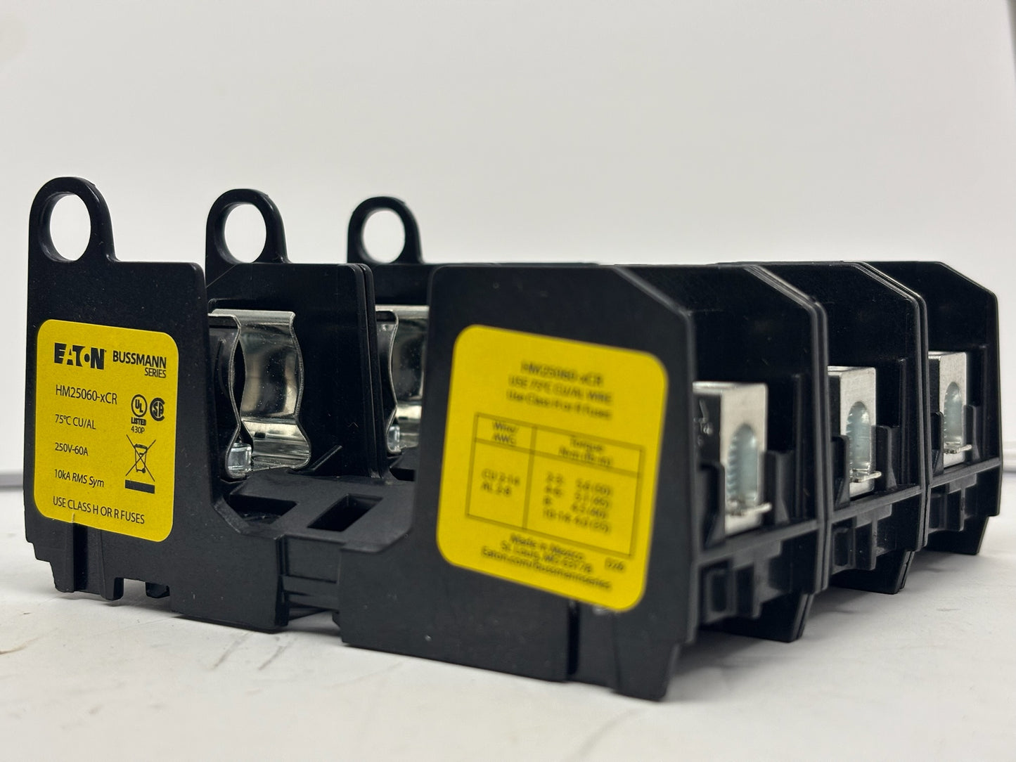 3 PK Eaton Bussmann HM25060-3CR 3-Pole Class H Modular Fuse Block, 250 V, 35–60 A