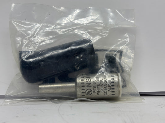 4 PK NSI PTS-3/0 Solid Pin Terminal, 3/0 AWG, Dual-Rated Aluminum with Plastisol Cover