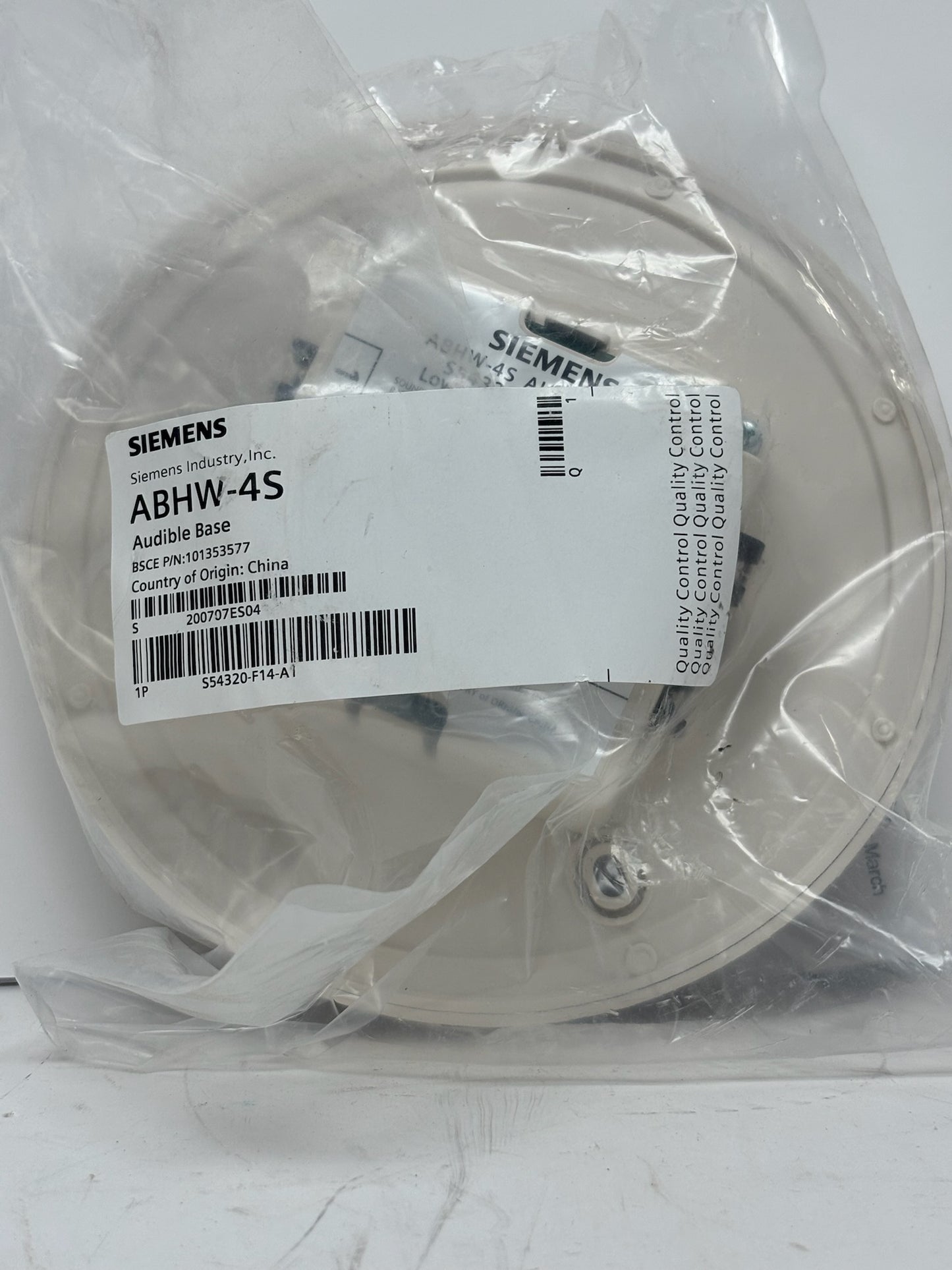 Siemens ABHW-4S Intelligent Audible Base (520 Hz) for Sleeping Areas