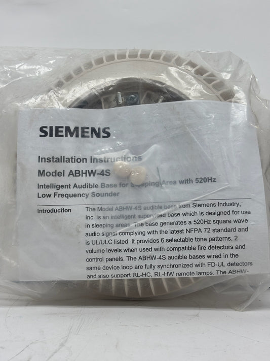 Siemens ABHW-4S Intelligent Audible Base (520 Hz) for Sleeping Areas