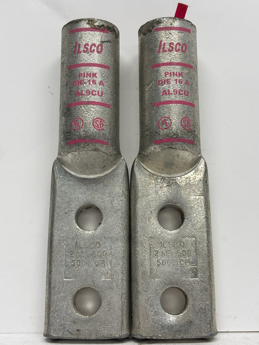2PK ILSCO 2ACL-500 Aluminum Compression Lug 500 MCM 2-Hole