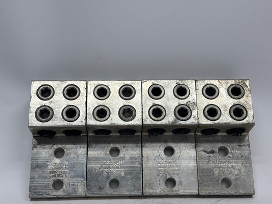 4PK ILSCO AU-800-2N 2-Hole Aluminum Lug 800 MCM Tin-Plated