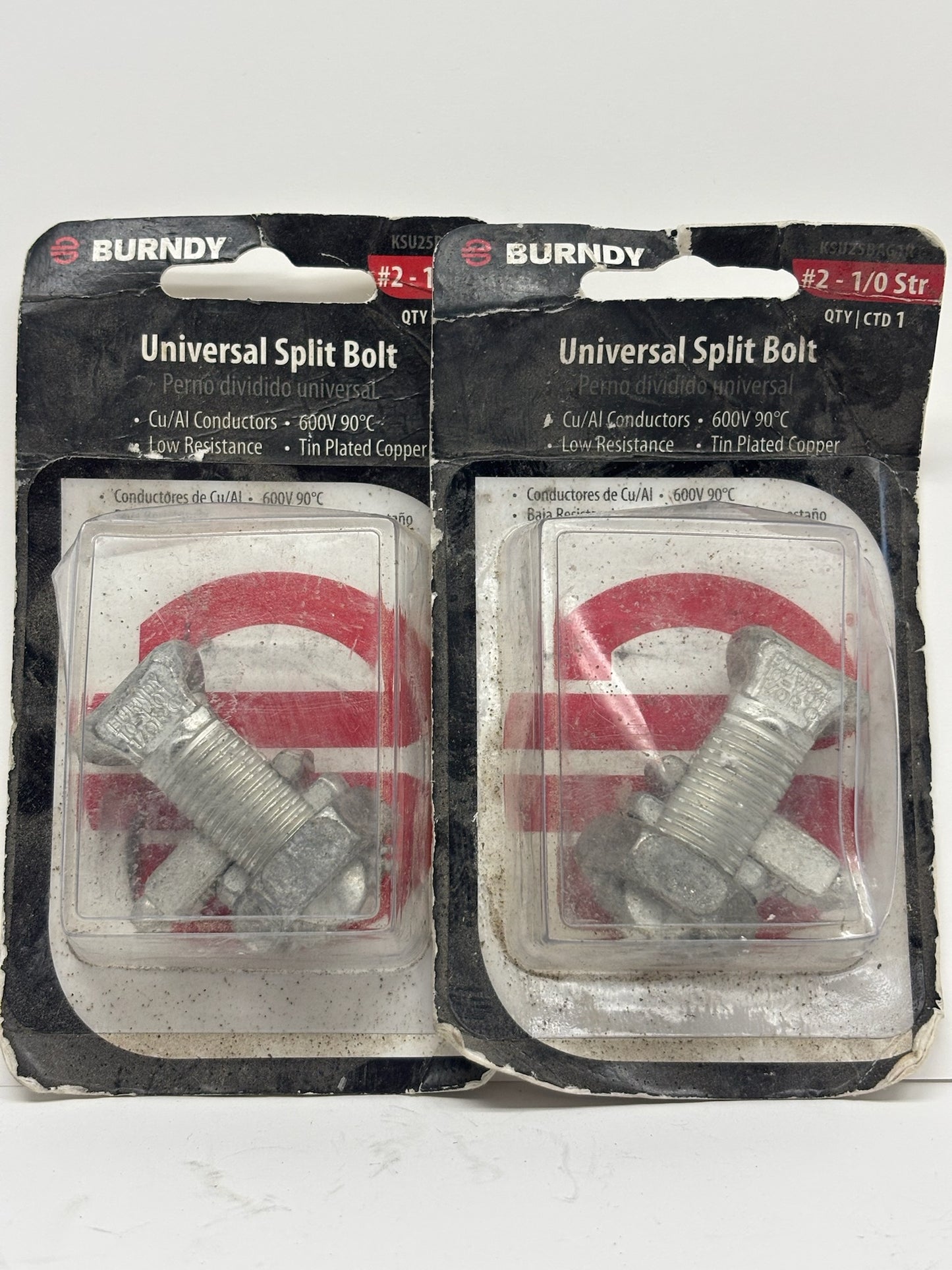 2 PK Burndy KSU25BAG1R Copper Compression Lugs