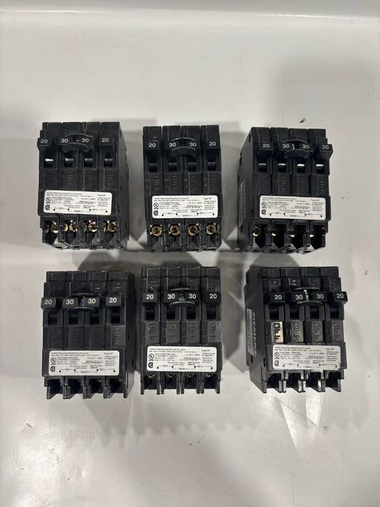 6 PC SIEMENS Q22030CT Circuit Breaker TRIPLEX 20/30Amp 120/240V 60Hz QT (no box)