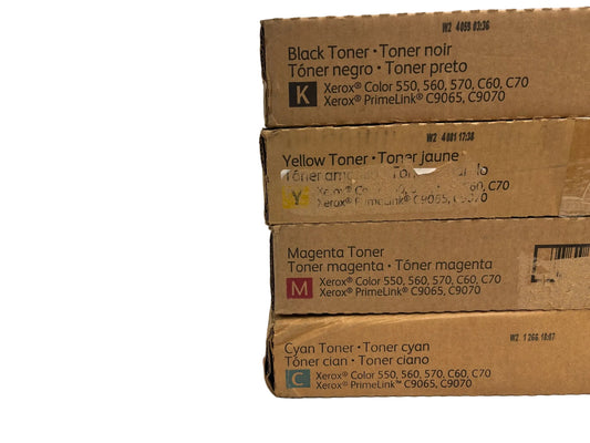4 Genuine Xerox Color 550,560,570,C60,C70 PrimeLink C9065,C9070 CMYK Toners