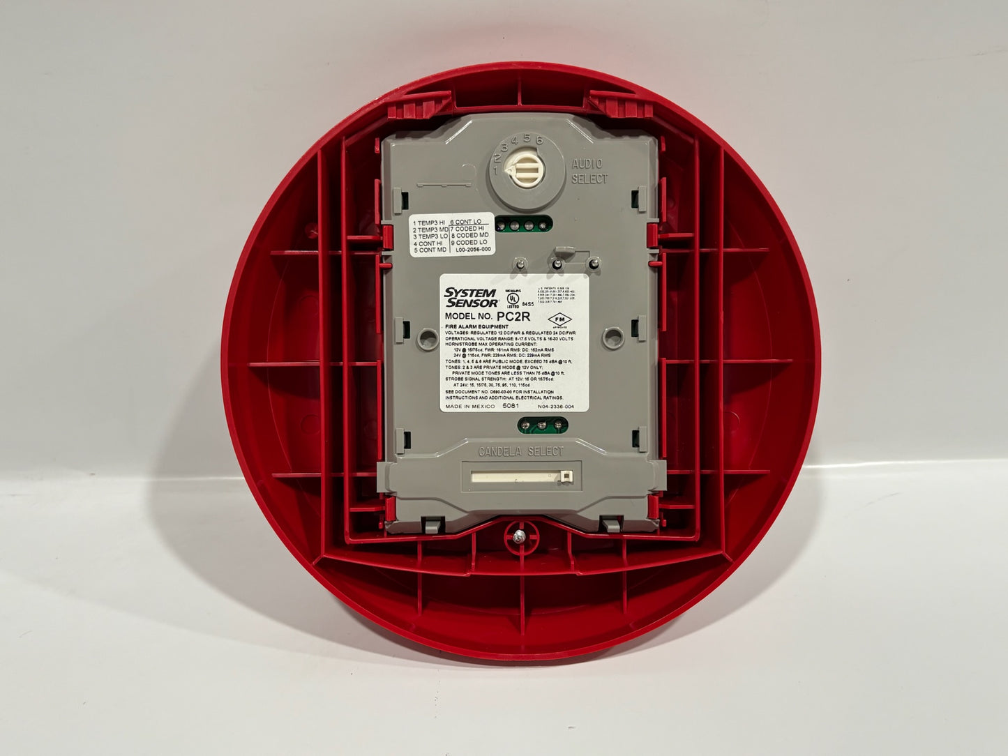 SpectrAlert PC2R Red Two-Wire Ceiling-Mount Fire Alarm Device