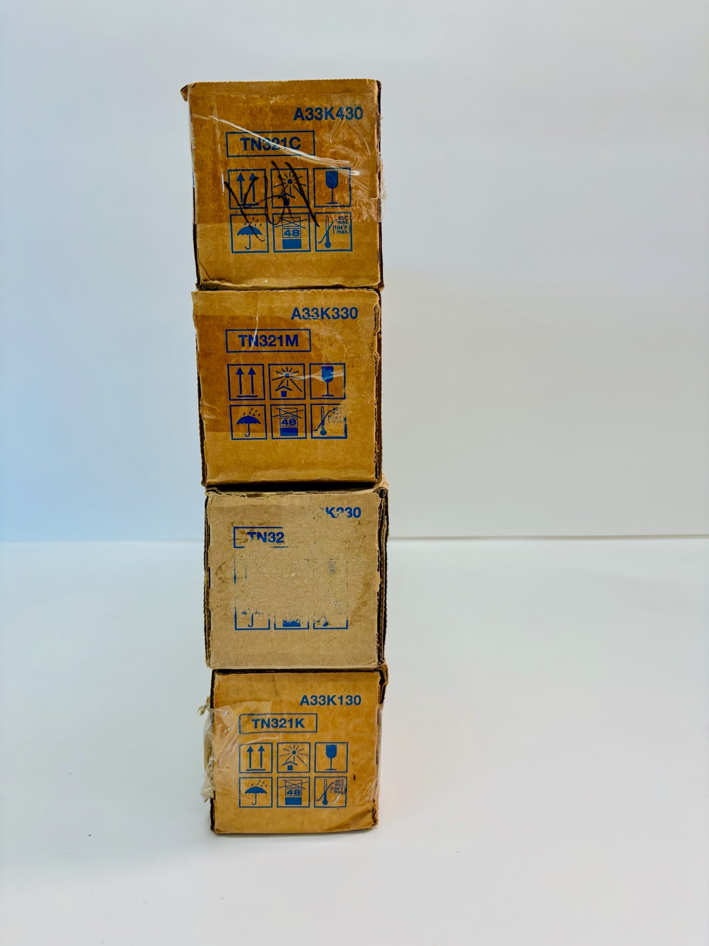 4 Genuine Cosmetic Konica BH C224 Cyan, Magenta, Yellow & Black Toner TN321
