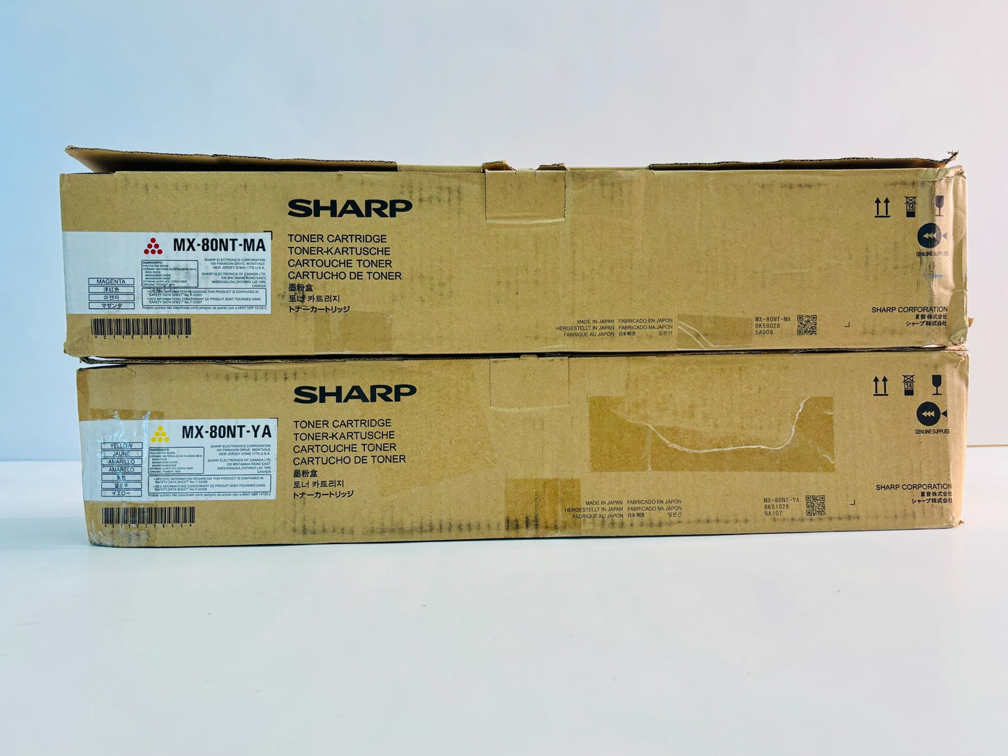 2 Genuine Sharp  MX-7081, MX-8081  Magenta & Yellow Toner MX-80NT