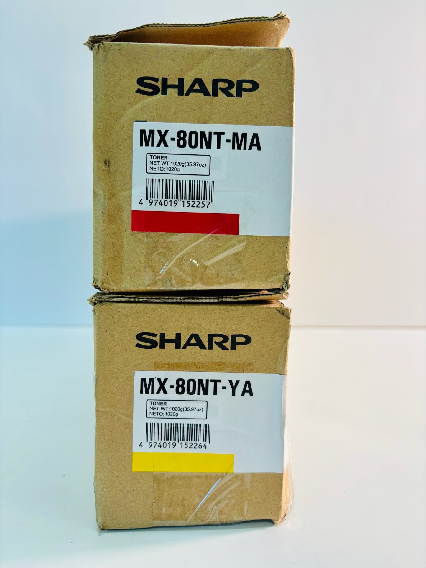 2 Genuine Sharp  MX-7081, MX-8081  Magenta & Yellow Toner MX-80NT