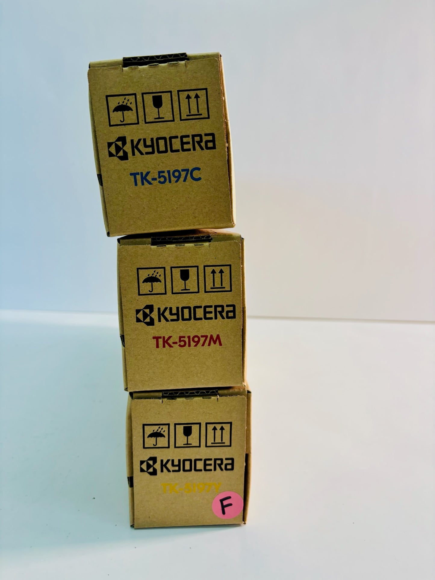 3 Genuine Kyocera TASKalfa 306ci, 307ci Cyan, Magenta & Yellow Toner TK-5197