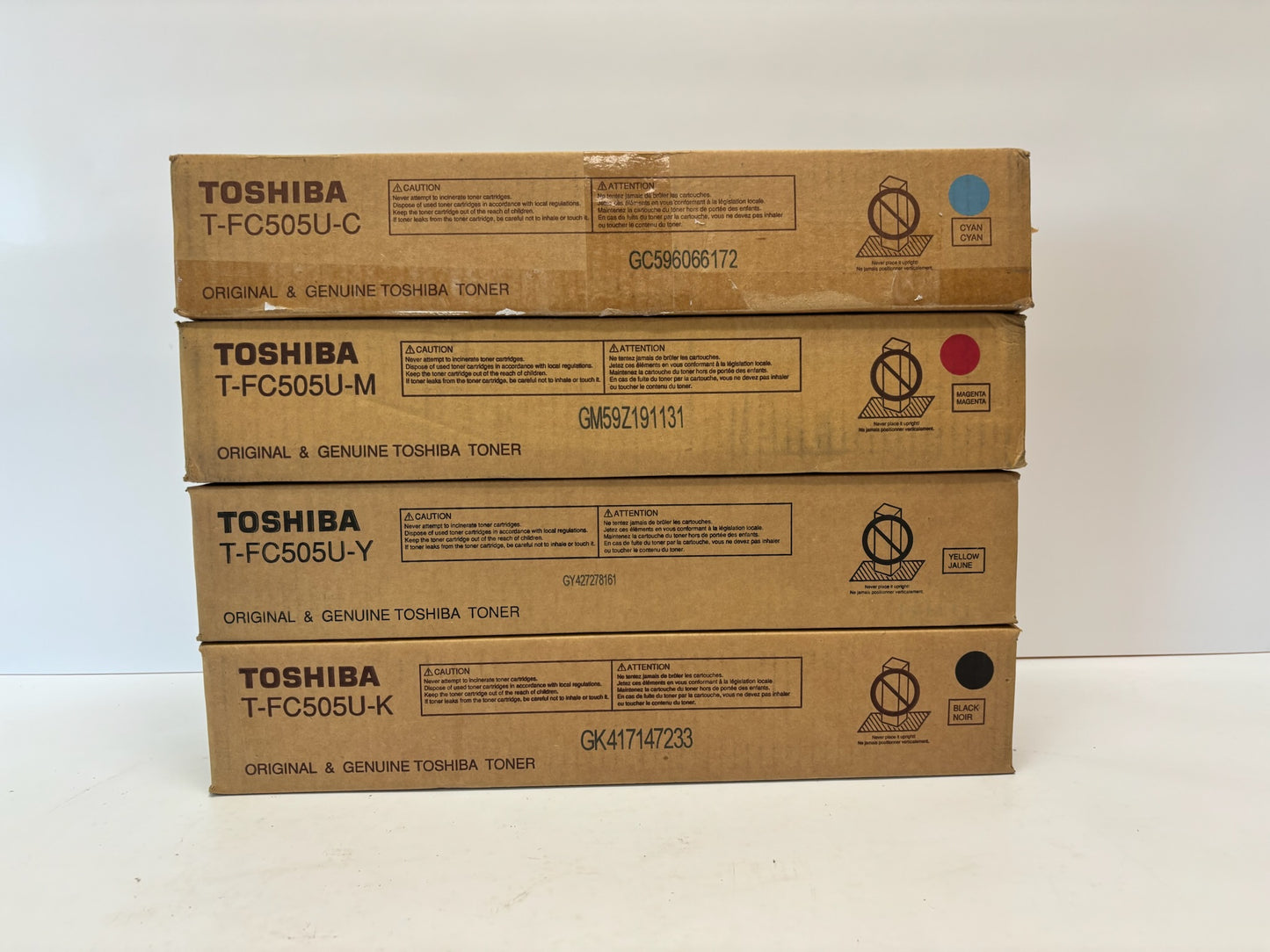 4 New Genuine Toshiba e-STUDIO 2505AC,3005AC,5005AC T-FC505U CMYK Toners