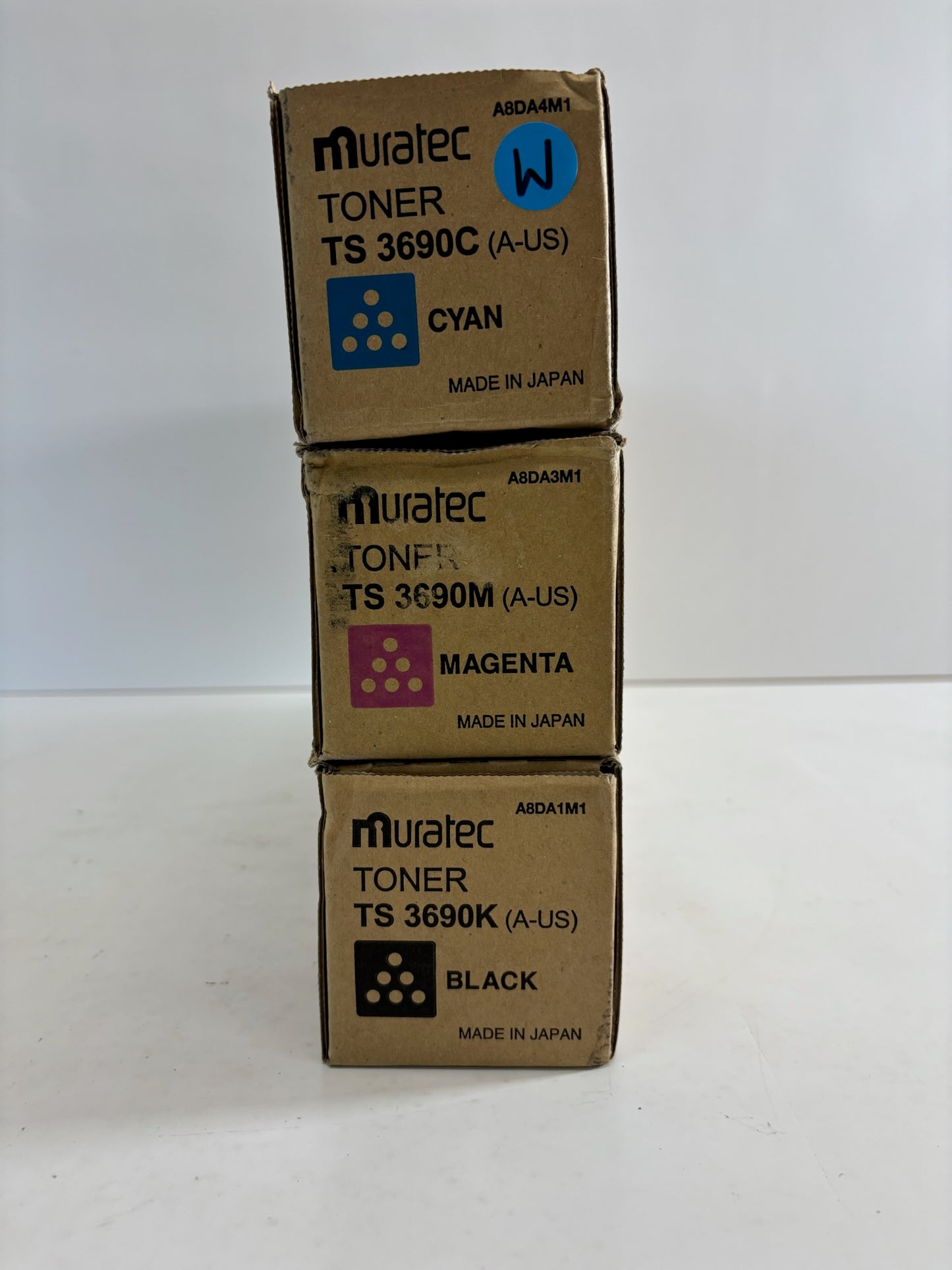 3 Genuine Muratec MFX-C3690,C3090,C2590 Cyan, Mag & Black Toners TS3690CMK