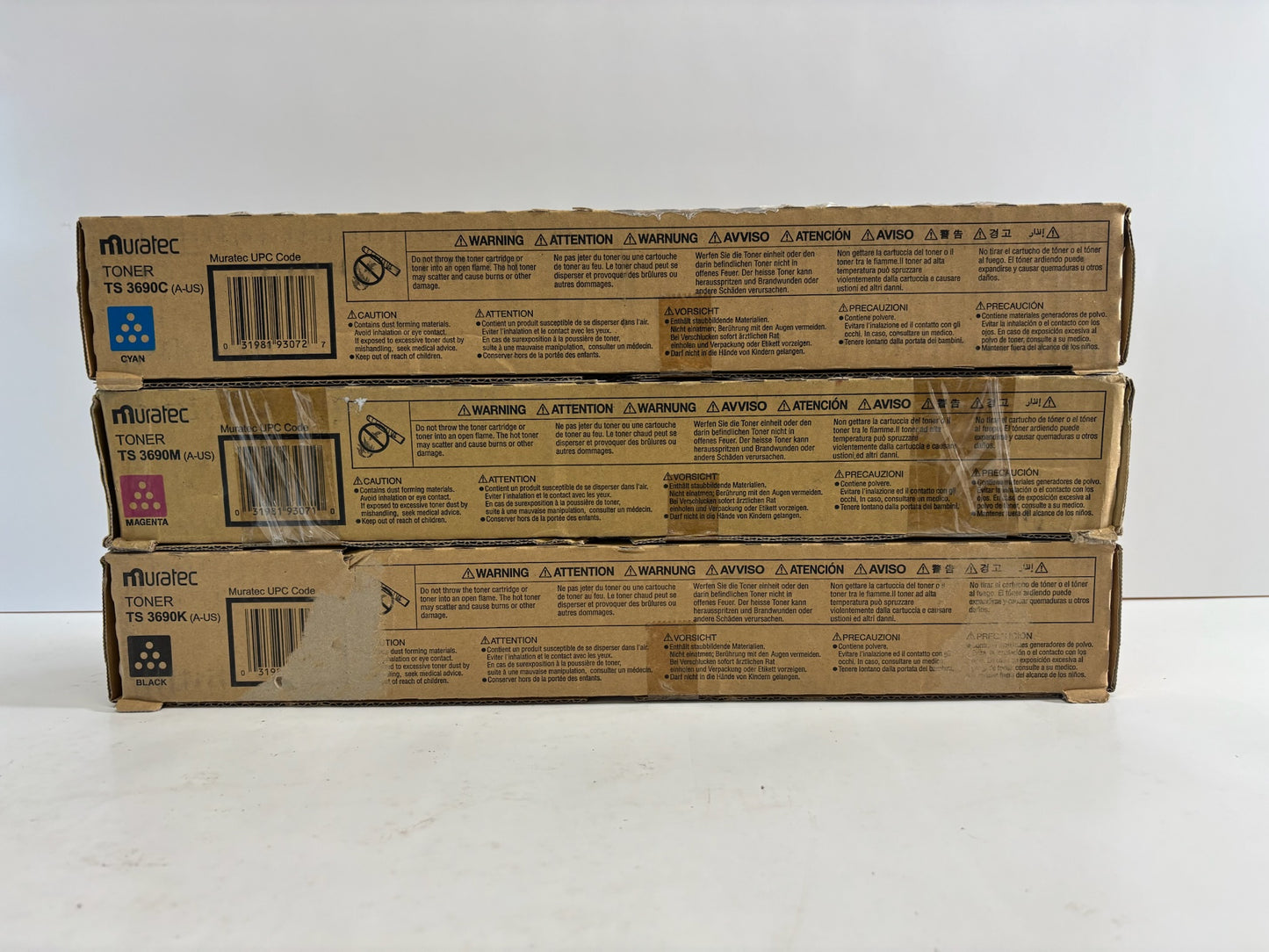 3 Genuine Muratec MFX-C3690,C3090,C2590 Cyan, Mag & Black Toners TS3690CMK