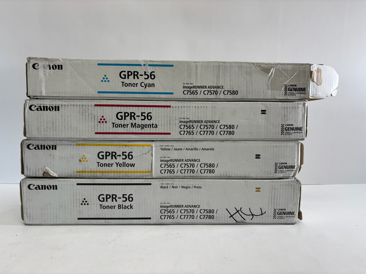 4 Genuine Canon IR C7565,C7570,C7580,C7765 GPR-56, GPR56 CMYK Toners (Open Cyan)
