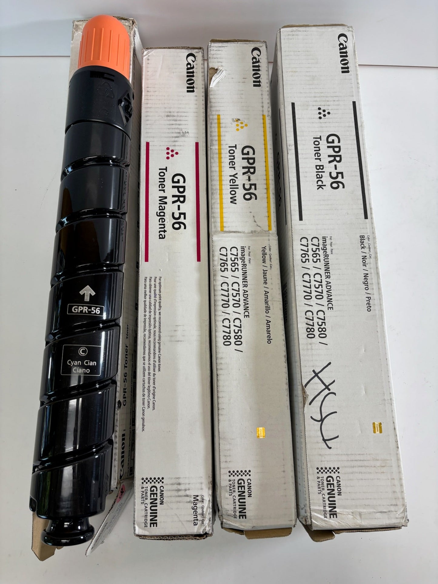 4 Genuine Canon IR C7565,C7570,C7580,C7765 GPR-56, GPR56 CMYK Toners (Open Cyan)