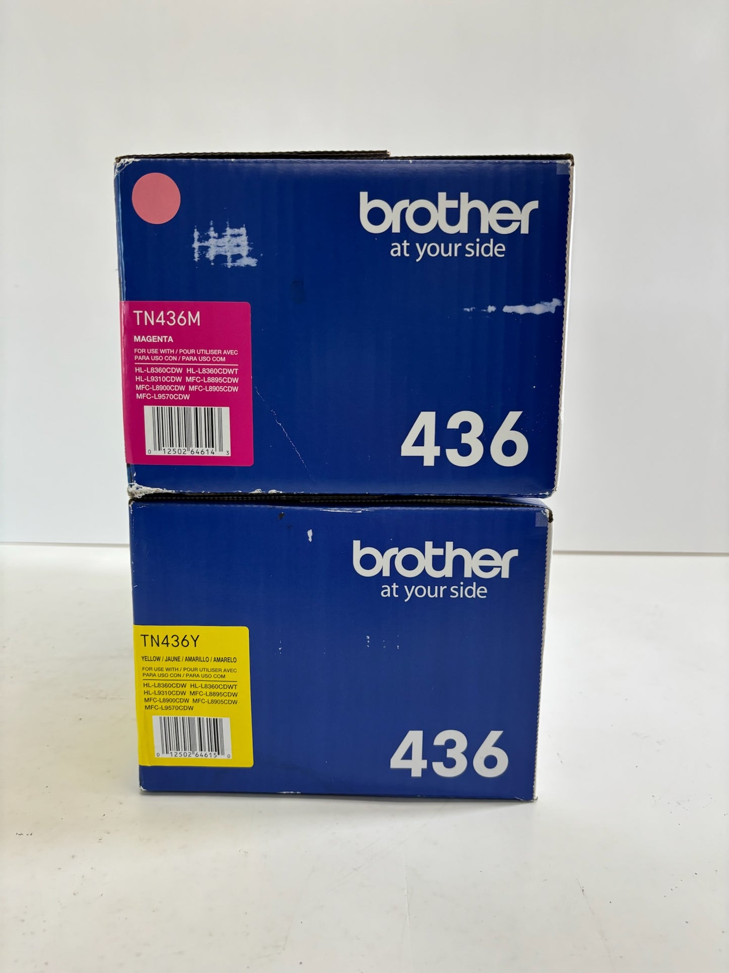 2 New Genuine Brother HL-L8360CDW, 9310CDW Mag & Yellow Toners TN436M, TN436Y