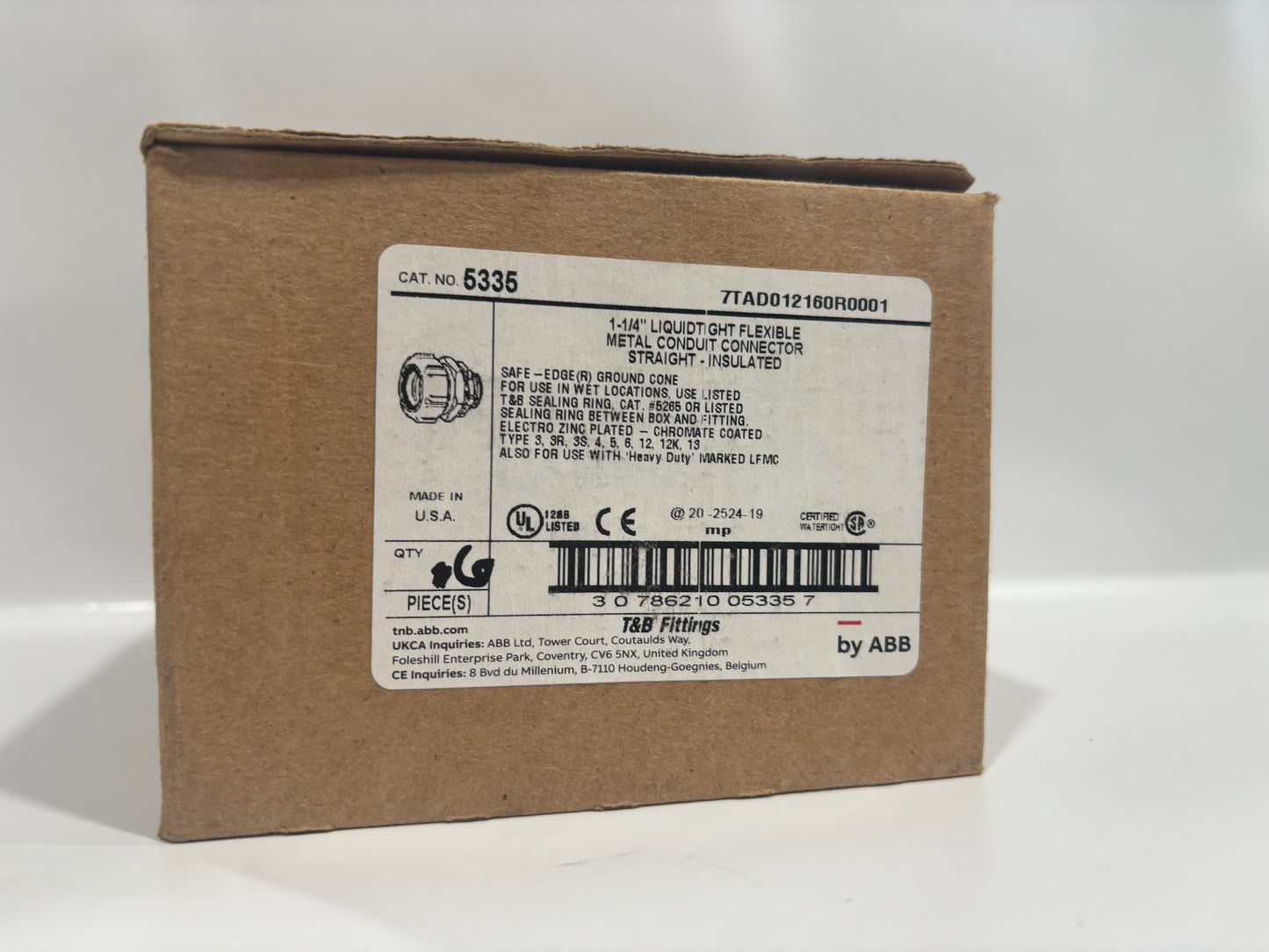 6 PK Steel City 5335 1-1/4" Liquidtight Flexible Metal Conduit Connector