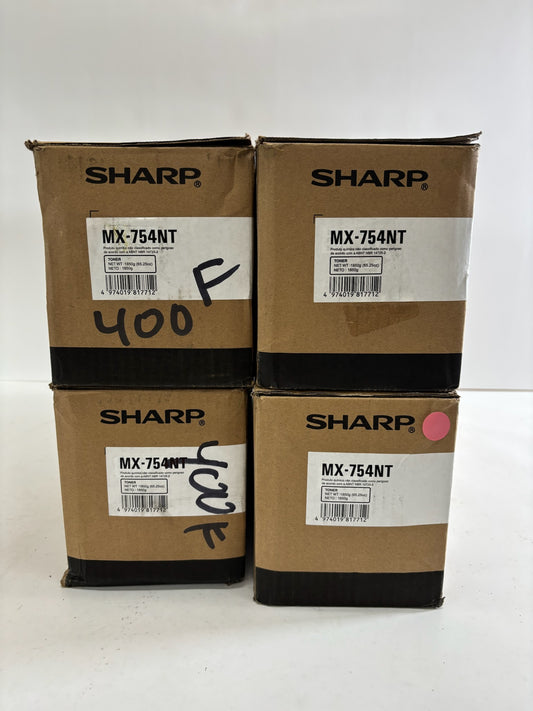 4 Genuine Sharp MX-M654N, MX-M6570, MX-M754N Black Toner MX-754NT MX754NT