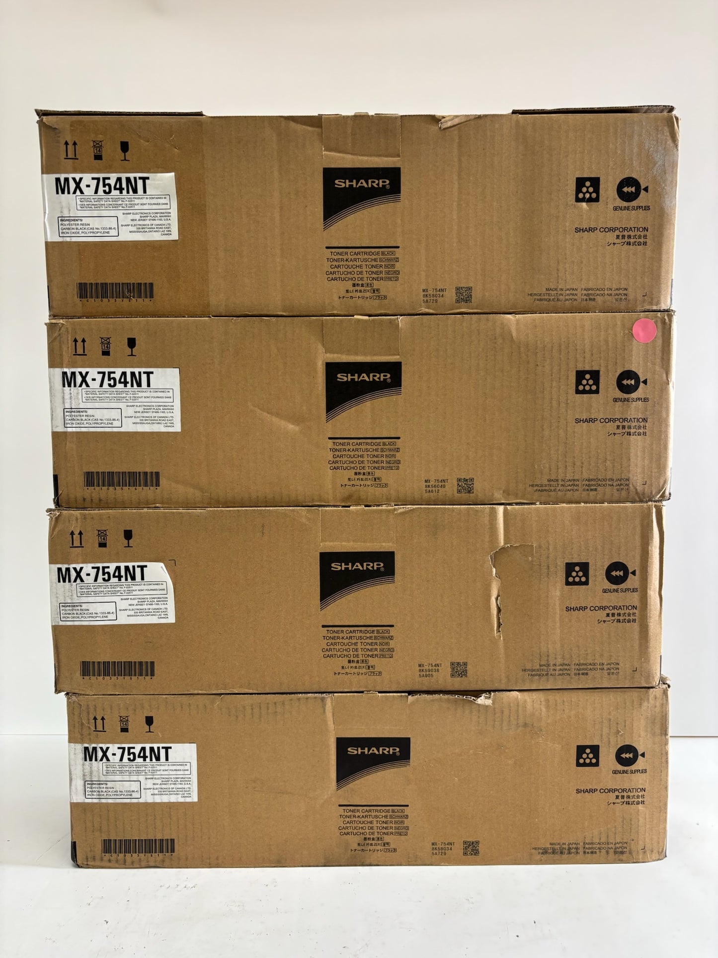 4 Genuine Sharp MX-M654N, MX-M6570, MX-M754N Black Toner MX-754NT MX754NT