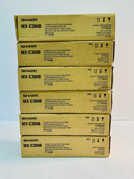 6 Genuine Sharp MX-C250, MX-C300P Waste Toner MX-C30HB, MXC30HB