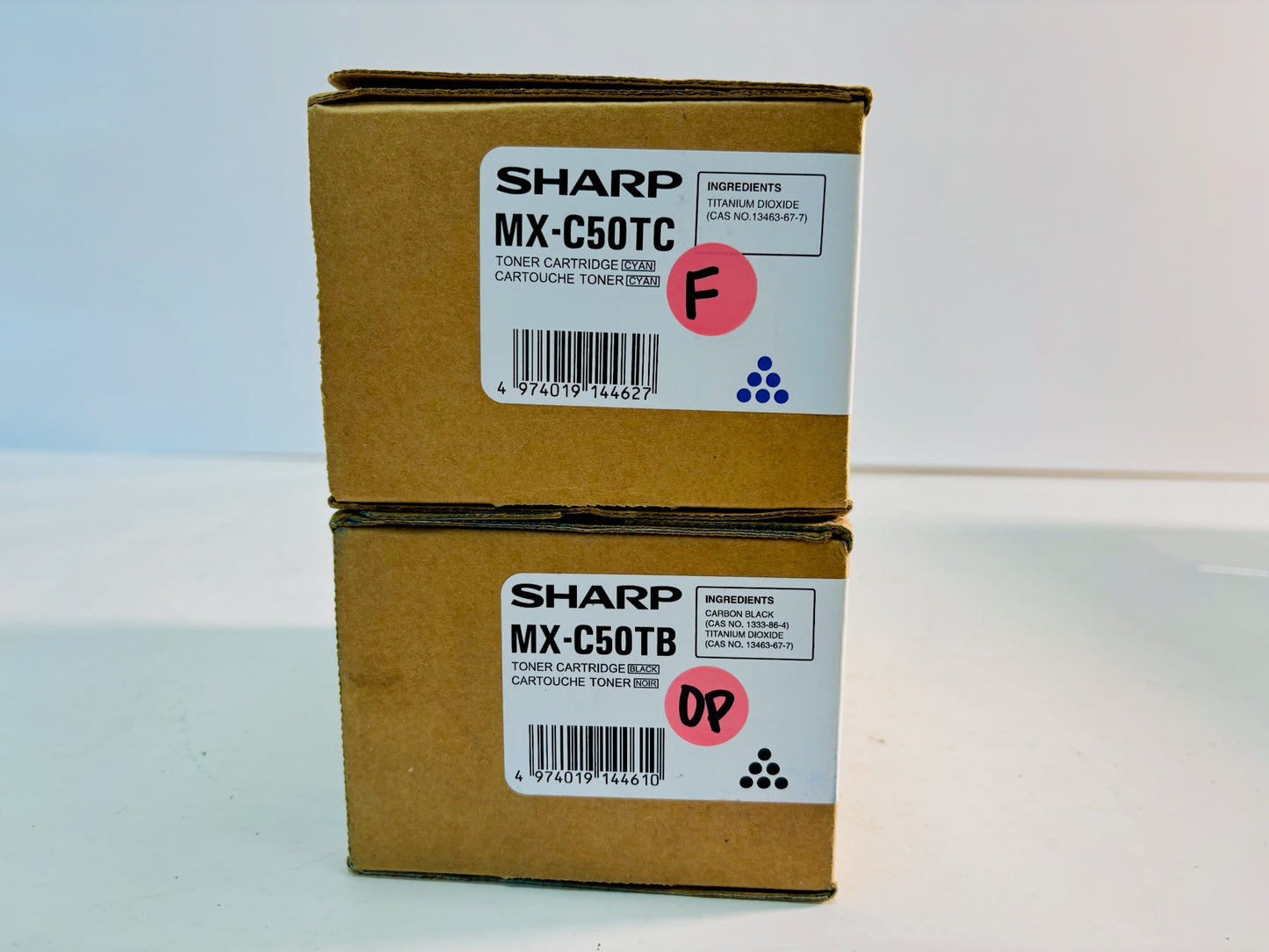 2 Open Genuine Sharp MX-C407F, MX-C507F Cyan & Black Toner MX-C50, C50TC