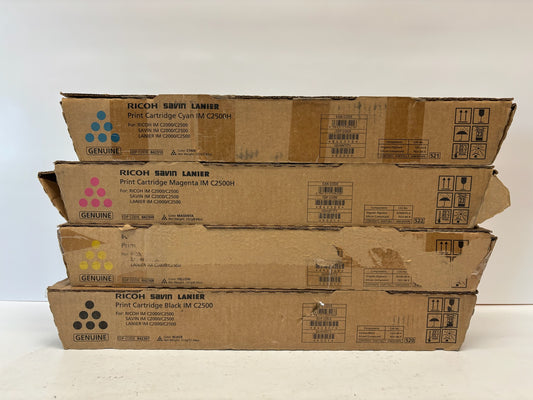 4 Genuine Ricoh IM C2500H,C2000 Cyan,Mag,Yellow & Black Toner 842307,08,09,10